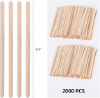 2000 Wooden Coffee Stirrers, 4.4 inches Stir Sticks Disposable Swizzle Stir Sticks for Coffee and Cocktails