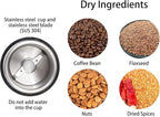 DR MILLS DM-7441 Coffee Grinder Electric, Coffee Bean and Dried Spice Grinder, One Touch Operation, Blade and cup made with SUS304 stainless steel (Black)