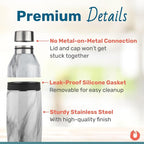 SNOWFOX Premium Vacuum Insulated Stainless Steel Cocktail Shaker, Home Bar Accessories, Elegant Drink Mixer, Leak, Proof Lid With Jigger & Built, In Strainer, Marble, 22oz.