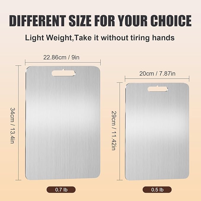 Pure Titanium Cutting Board, 13.4"x9" Light Weight Double-Sided 100% Pure Titanium Cutting Board for Kitchen Cooking Dishwasher Safe, Cutting Mat with Non-Slip Silicone Pad