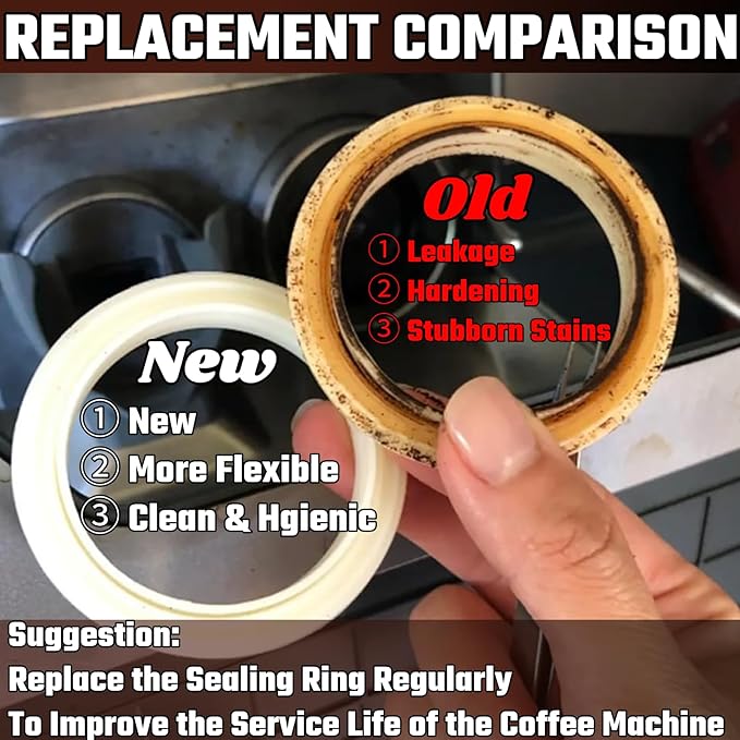 54mm Silicone Steam Ring 2Pcs，Replacement Gasket for Breville Espresso Machine Parts 878/870/860/840/810/500/450/Sage 500/870/875/880/810/878 Replacement Parts, No BPA Grouphead Gasket