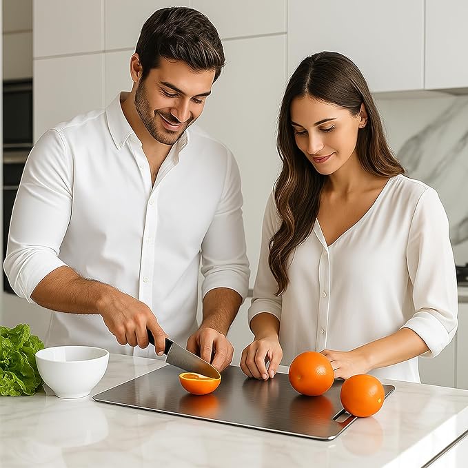 Titanium Cutting Board - Cutting Boards for Kitchen, Double-sided Food-grade Titanium Chopping Boards Perfect For Cutting Meats, Fruits, Vegetable (12"L x 8"W)