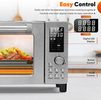 Nuwave Bravo Pro Convection Air Fryer Toaster Oven Combo, 2025 New and Improved, 10-in-1, 50°-450°F Temp Controls, Quick & Even Crisp Technology, 21Qt Capacity, Stainless Steel, PFAS Free