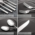 Silverware Set Flatware Set Stainless Steel Cutlery Set 20 Piece with Hexagon Handle Wedding Gift Home Hotel Use Service for 4