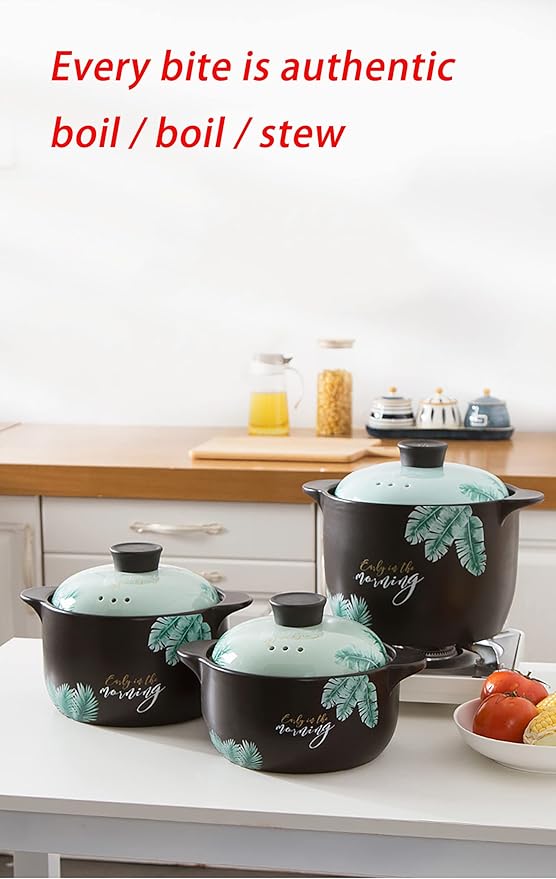 Ceramic Pot Clay Pot For Cooking Casserole Dish, 6L, White, Earthenware, Ceramic, Round, With Lid