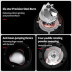 Espresso Grinder for Home Use - Stepless Adjustment Electric Burr Coffee Grinders, One-Touch Coffee Bean Grinder with 38mm 6-Star Conical Burr, Magnetic Dosing Cup and Air-Blowing