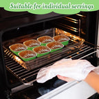 Aoriher 150 Pieces 10 oz Mini Cake Pans with Lids Aluminum Foil Baking Cups Square Disposable 4" x 4" Large Cupcake Cups Baking Tins for Kitchen Brownie Pudding Desserts Holders(Green)