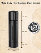 Pepper Grinder Mill, Professional Grade Aluminum Manual Pepper Mill, Refillable High Output Heavy Duty Pepper Grinder with Adjustable Coarseness, Stainless Steel Blade, Lock Button Design