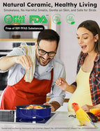 Pro DUXANO 12PC Hybrid 3-Ply Stainless Steel Skillet&Nonstick Pots and Pans Set, High Heat Sear&Fry, 2-Layer Ceramic Induction Cookware, 9H Scratch-Resistant&Anti-Warp,PFAS Free,All Cooktop/Dishwasher