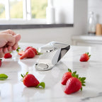 2Pcs Silver Stainless Steel Strawberry Huller Fruit Stem Remover Home Kitchen Tools for Cherry Tomato, Corers (2.8 * 1)