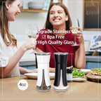 Farmhouse Salt and Pepper Shakers by Aelga - Salt Shaker with Adjustable Pour Holes for Himalayan, Kosher, Black and White