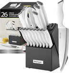McCook® Knife Sets, German Stainless Steel Kitchen Knife Block Sets with Built-in Sharpener
