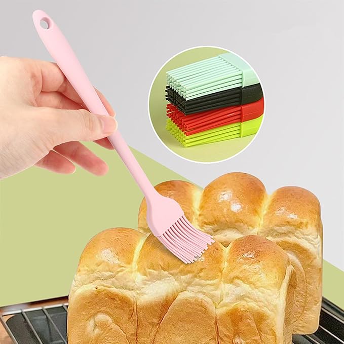 6Pcs Silicone Basting Brush Upgrade Pastry,Heat Resistant Brushes Premium Cooking Brush for Sauce Marinade Meat Glazing Oil BBQ Kitchen Cooking Baking Grilling Flavoring 19cm/7.48"(Small)