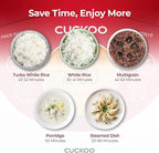 CUCKOO CR-0351FR 3-Cup (Uncooked) / 6-Cup (Cooked) Electric Warmer Rice Cooker with Nonstick Inner Pot, 5 Menu Modes, LCD Display, Fuzzy Logic Tech (Red)