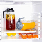 2 Pack 64 oz Glass Pitcher With Lid, Mason Jar Pitcher, Glass Sun Tea Jar for Ice Tea, 2 Quart Breast Milk Jug with Flip Cap Leak Proof, Cold Brew Coffee