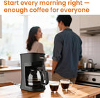 12-Cup Coffee Maker, 1.5L Drip Coffee Machine with One-Touch Brewing, Glass Carafe, Anti-Drip System, Reusable Filter, Easy-to-Use Home & Office Coffee Brewer