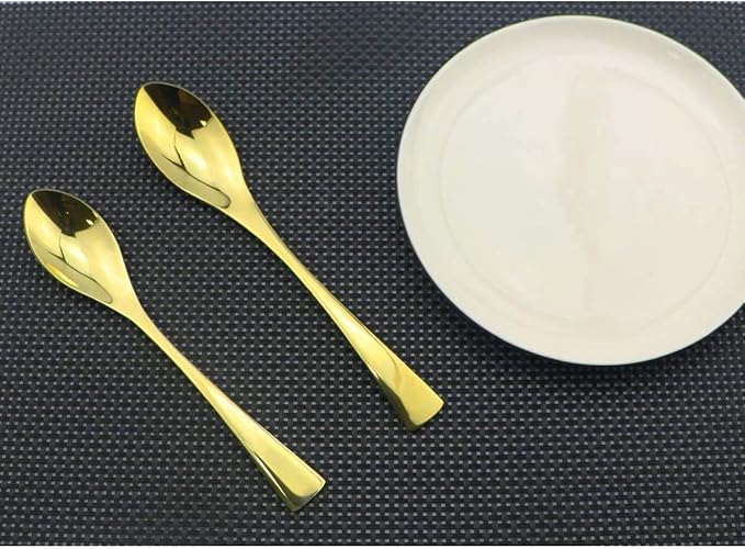 Golden Flatware Set 18/10 Stainless Steel Mirror Polished Gold Cutlery - Silverware Utensil Set of Steak Knife Dinner Fork Knife Spoon Salad Fork Dessert Spoon,24 Piece Service for 4
