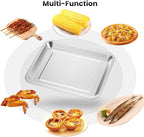 2 PCS Stainless Steel Baking Tray Pan Compatible with Cuisinart Toaster Oven Tray,Suitable for Cuisinart Air Fryer TOA-060 and TOA-065, Cookie & Bread Baking Sheet Pan (12.4x10.06 inch)…