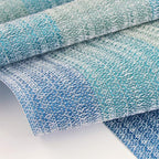 PIGCHCY Placemats Set of 6 and Table Runner,Heat Resistant Vinyl Woven Washable Table mats Sets (6 Placemats+1 Table Runner, Coastal Blue)