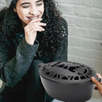 Wood Stove Steamer 2.5 Quart, Humidifier with Decorative Deer Pattern, Cast Iron, Rust Resistant Matte Black