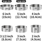 M JNGMEI 6 Pieces Stainless Steel Cookie Cutter Set 2'', 3'',3.5'', 4'',5''and6'' Biscuit Plain Edge Round Cutters large Sizes Shape Molds Ranging from 2-6 Inches GIFT PACKAGE
