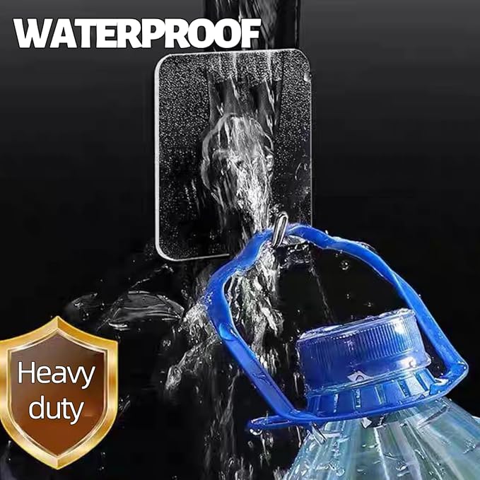 DDMY 24 Packs Hooks for Hanging 50lb Wall Hooks Transparent Reusable Waterproof Adhesive Hook for Kitchen Curtain, Towel Hook for Bathrooms, Heavy Duty Self Coat Hook for Walls No Damage