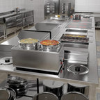 KoolMore Commercial Bain Marie Countertop Food Warmer, Soup Station, and Buffet Table Server with Two Serving Pots, Stainless-Steel Steamer with Auto Shut Off (CFW-4), Silver