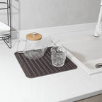 Silicone Dish Drying Mat for Multiple Usage,Easy clean,Eco-friendly,Heat-resistant Silicone Mat for Kitchen Counter or Sink,Refrigerator or Drawer liner Coffee M 12 inches x 12 inches