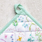 Maison d' Hermine Pot Holders 100% Cotton Heat Resistant Potholders 8" x 8" Hot Pads with Loop BBQ, Cooking, Baking, Grilling, Kitchen, Handling Hot Pans Spring/Summer (Pack of 1, Just Floral)