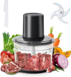 Meat Grinder Electric, 2.2L Stainless Steel Food Processor and Chopper with 4 Sharp Blades, 350W, 2 Speed Modes, for Meat, Baby Food, Vegetables, Fruits, Nuts,8 Cups, Black