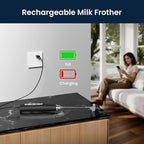 Milk Frother Rechargeable Handheld-Electric Whisk 3 Speed Adjustable, Frother Wand Coffee with 3 Stainless Whisks, Electric Foam Maker, Drink Mixer Blender for Latte Cappuccino Matcha Egg