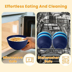 Homienly Wheat Straw Bowls, 8 PCS Microwave Safe Bowl Unbreakable for Salad, Soup, Cereal, Oatmeal, Reusable Plastic Bowls for Kithen, Family, Camping, Party, Dishwasher Safe, 26 OZ (Gradient Blue)