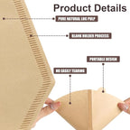 600 Count Coffee Filter #2, 2 Cone Coffee Filters, Unbleached Natural Coffee Filters Paper Compatible with Drip and Pour Over Coffee Maker(2-6 Cup)