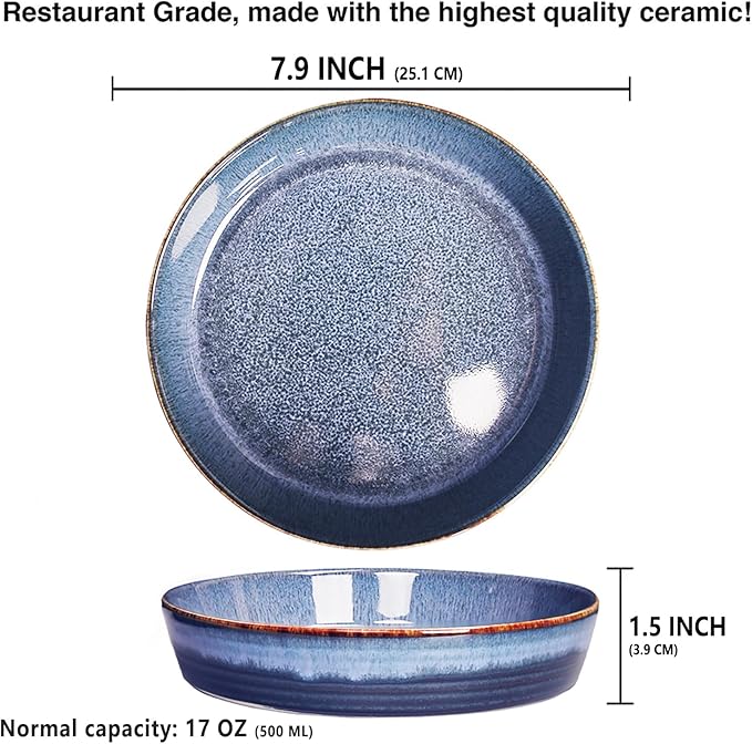 Porcelain Au Gratin Dishes,Baking Dish microwave & Oven Safe, Casserole Dishes, Gratin Dishes Set for Lasagna & Cobblers, 17 oz 7.9 INCH