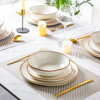 AmorArc Ceramic Dinnerware Sets,Handmade Reactive Glaze Stoneware Plates and Bowls Sets,Highly Scratch Resistant | Dishwasher & Microwave Safe Dishes Set,Service for 8 (24pc)