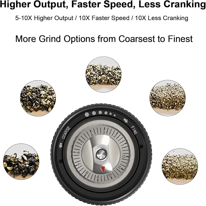 ARKNOAH Premium Pepper Grinder - Adjustable Coarseness with Aircraft-Grade Aluminum Body and Stainless Steel Blades-Refillable Manual Pepper Mill for Professional Kitchens & Commercial Use