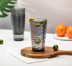 20-ounce Plastic Tumblers, Acrylic Drinking Glasses High-Balls, set of 6 Gray Reusable Plastic Cups, Stackable, BPA-Free, Shatter-Proof, Dishwasher-Safe