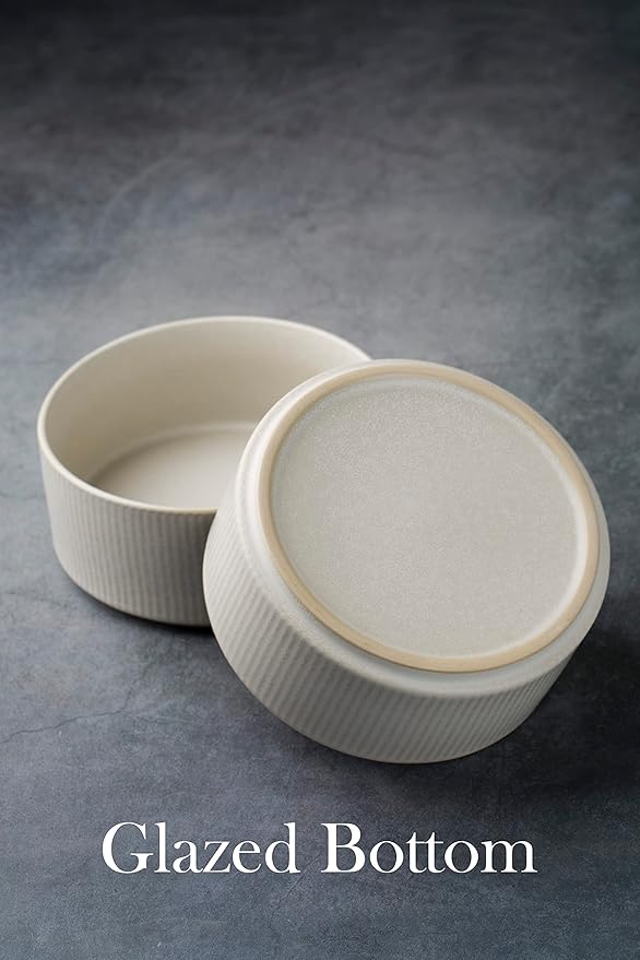 famiware Star Cereal Bowl Set, Soup Bowls Set of 6, Double Reactive Glaze, Stackable, 23oz Deep Bowls Suitable for Cereal, Popcorn, Oatmeal, Dessert - Dishwasher and Microwave Safe, Matte White