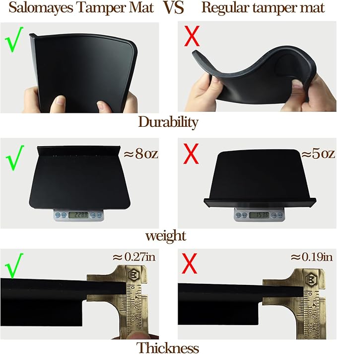 Espresso Tamping Mat 8"x6" – Compact Non-Slip Silicone Tamper Mat, Food-Grade Coffee Tamping Station for Home Baristas, Essential Espresso Accessories