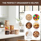 Glass Food Storage Jars 6-Pack - 4x4 in-Clear Glass Food Canisters with Bamboo Lid Airtight For Serving Tea, Coffee, Flour, Sugar, Candy, Cookie, Spice and More (Circular)