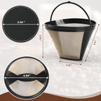 Reusable Coffee Filters 4 for Permanent Filter for Ninja Coffee Maker for Cuisinart Filter Basket Replacement (2 Coffee Filters and 2 Coffee Coasters)