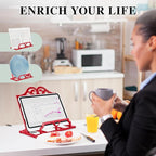 JOGREFUL Cookbook Stand, Cast Iron Heavy-Duty Recipe Book Holder, Kitchen Vintage Recipe Book Holder, Reading Rest Holder for Easel/Counter/Books/Magazine/iPad/Bible, Classic Red