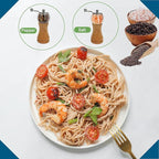 Wooden Pepper Salt Grinder Set Manual Pepper Mill Set Classical Hand Shake Ceramic Blades Metal Handle