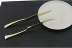 Flatware Set 18/10 Stainless Steel Mirror Polished Champagne gold Cutlery - Silverware Utensil Set of Steak Knife Dinner Fork Knife Spoon Salad Fork Dessert Spoon,24 Piece Service for 4