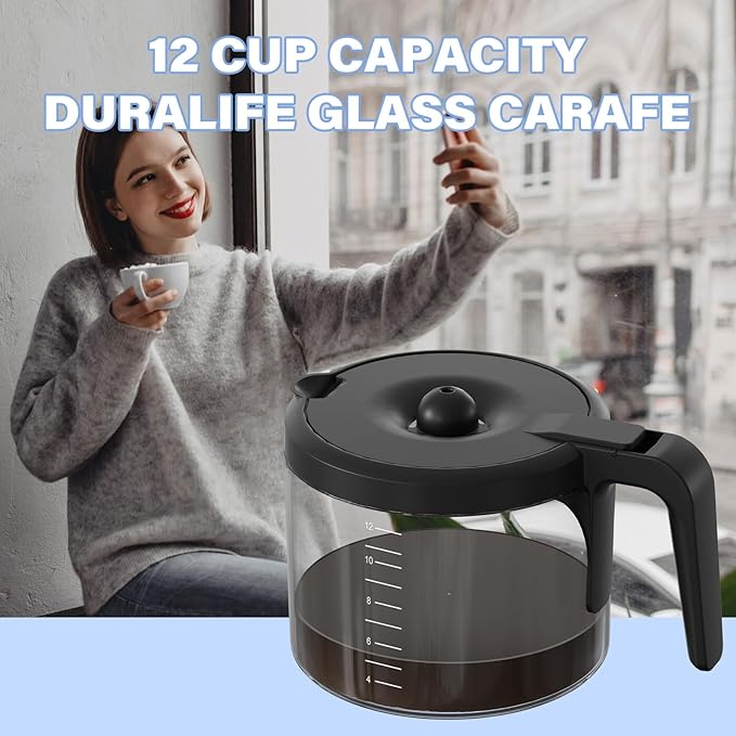 12 Cup Coffee Maker Carafe Replacement Pot Compatible with Keurig 5000 & 5500 K-Duo Essentials and K-Duo Hot & Iced Brewers K5600 (Gen 2) Only (NOT Fit K-Duo 5100 Model)