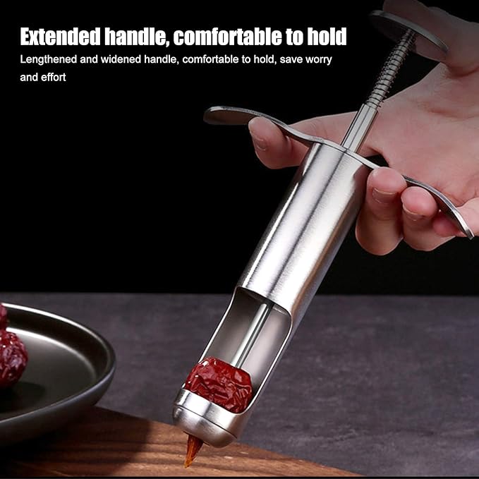 Cherry Pitter, Stainless Steel Fruit Pit Remover for Cherry Jam, Cherries Corer Pitter Tool for Home Kitchen, Pear, Cherry, Jujube and Red Date