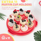 Ohuhu Cake Carrier, BPA-Free Cake stand with Lid and Handle Cake Transport Container Portable Cake Holder Two Sided Base for Pies Cookies Nuts Fruit etc - Suitable for 10 inch Cake Perfect Gifts