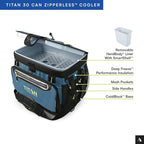 Titan by Arctic Zone 30 Can Zipperless Soft Cooler with HardBody Liner