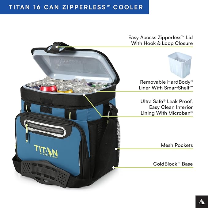 Titan by Arctic Zone 30 Can Zipperless Soft Cooler with HardBody Liner