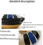 Japanese Ceramic Hot Pot Ceramic Stockpot Clay Cooking Pot Cookware Stovetop, Heat Resistant Casserole with Lid,Small Round Earthenware Clay Pot,Rice Cooker for Stew Soup Noodles,0.6l